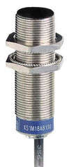 Telemecanique Sensors - NPN, PNP, NC, 5mm Detection, Cylinder, Inductive Proximity Sensor - 2 Wires, IP67, 12 to 24 VDC, M18x1 Thread, 53mm Long - Industrial Tool & Supply