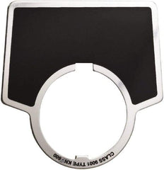 Schneider Electric - Aluminum Legend Plate - Blank - Black Background, 30mm Hole Diameter - Industrial Tool & Supply