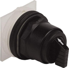 Schneider Electric - 1.18 Inch Mount Hole, 3 Position, Knob and Pushbutton Operated, Selector Switch Only - Black, Momentary (MO), without Contact Blocks, Anticorrosive, Weatherproof, Dust and Oil Resistant - Industrial Tool & Supply