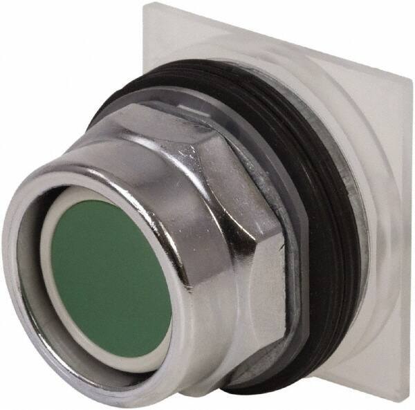 Schneider Electric - 30mm Mount Hole, Extended Straight, Pushbutton Switch Only - Green Pushbutton, Momentary (MO) - Industrial Tool & Supply