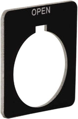 Schneider Electric - Square, Plastic Legend Plate - Open - Black Background, White Letters, 1.2 Inch Hole Diameter, 1-3/4 Inch Square - Industrial Tool & Supply