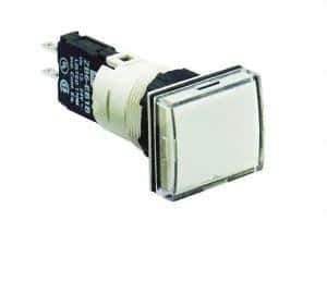 Schneider Electric - 12-24 VAC/VDC White Lens LED Pilot Light - Rectangle Lens, Quick Connect Connector, 24mm Wide, Vibration Resistant - Industrial Tool & Supply