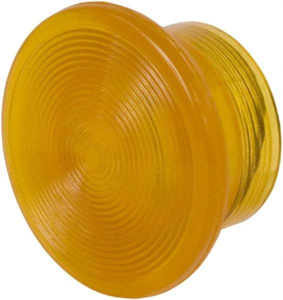 Schneider Electric - Extended Mushroom Head Pushbutton Switch 1-3/8" Knob - Amber, Round Button, Illuminated - Industrial Tool & Supply