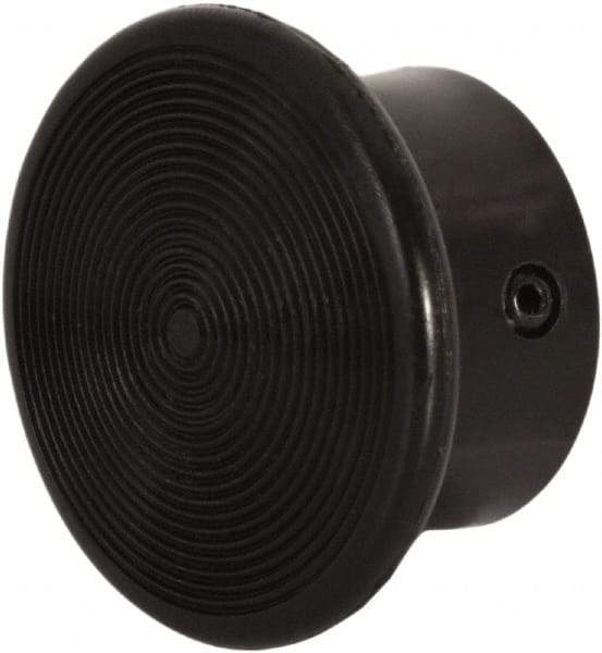 Schneider Electric - Extended Mushroom Head Pushbutton Switch 1-3/8" Screw-On Knob - Black, Round Button, Nonilluminated - Industrial Tool & Supply