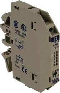 Schneider Electric - 10.5 Milliamp, NC Configuration, Interface Relay Module - DIN Rail Mount, 23 to 131°F, 48 VDC - Industrial Tool & Supply