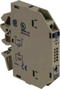 Schneider Electric - 17 Milliamp, NC Configuration, Interface Relay Module - DIN Rail Mount, 23 to 131°F, 120 to 127 Volt - Industrial Tool & Supply