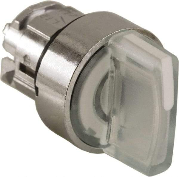 Schneider Electric - 22mm Mount Hole, 3 Position, Handle Operated, Selector Switch - White, Momentary (MO), Illuminated, Shock, Vibration and Water Resistant - Industrial Tool & Supply