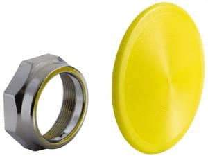 Schneider Electric - Extended Mushroom Head Pushbutton Switch Knob - Yellow, Round Button - Industrial Tool & Supply