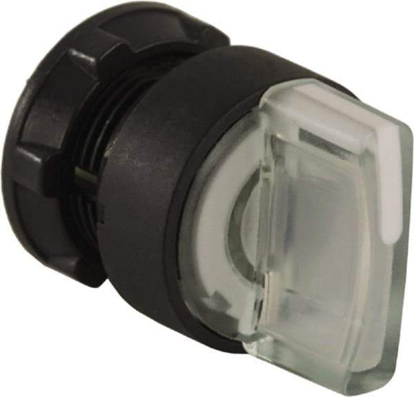 Schneider Electric - 22mm Mount Hole, 3 Position, Handle Operated, Selector Switch Only - White, Maintained (MA), Illuminated, Shock, Vibration and Water Resistant - Industrial Tool & Supply