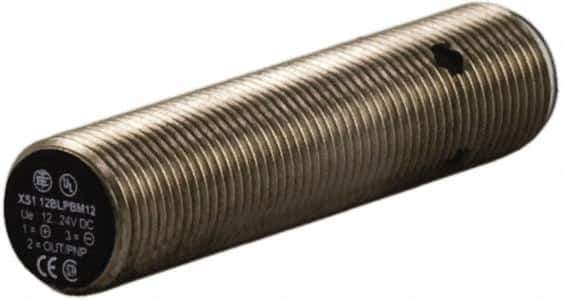 Telemecanique Sensors - PNP, NC, 2mm Detection, Cylinder, Inductive Proximity Sensor - 3 Wires, IP67, 12 to 24 VDC, M12x1 Thread, 53mm Long - Industrial Tool & Supply