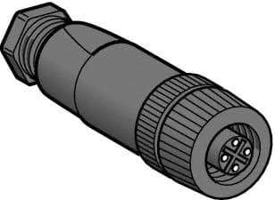 Telemecanique Sensors - 3 Amp, M12 4 Pin Female Straight Field Attachable Connector Sensor and Receptacle - 125 VAC, 150 VDC, IP67 Ingress Rating - Industrial Tool & Supply