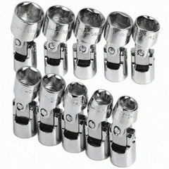 SK - 3/8" Drive Standard Socket Set - 10 to 19mm, Metric Measurement Standard - Industrial Tool & Supply