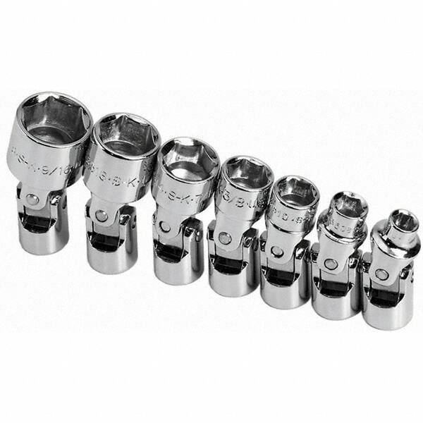 SK - 1/4" Drive Standard Socket Set - 3/16 to 9/16", Inch Measurement Standard - Industrial Tool & Supply