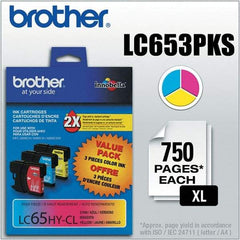 Brother - Cyan, Magenta & Yellow Ink Cartridge - Use with Brother MFC-5890CN, 5895CW, 6490CW, 6890CDW - Industrial Tool & Supply
