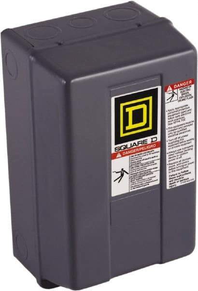 Square D - 1 NEMA Rated, 3 Pole, Electrically Held Lighting Contactor - 30 A (Tungsten), 208 VAC at 60 Hz - Industrial Tool & Supply