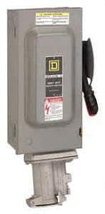 Square D - 60 Amp, 600 VAC, 3 Pole Fused Safety Switch - NEMA 1, 50 hp at 600 VAC (Triple Phase) - Industrial Tool & Supply