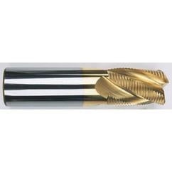 5/8" Dia. - 3-1/2 OAL - Chip Breaker-Solid CBD - TiN-Single End Roughing End Mill - 4 FL - Industrial Tool & Supply