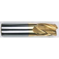 3/8" Dia. - 2-1/2" OAL - Chip Breaker-Solid CBD - TiN-Single End Roughing End Mill - 4 FL - Industrial Tool & Supply