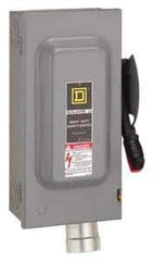 Square D - 60 Amp, 600 VAC, 3 Pole Nonfused Safety Switch - NEMA 12, 30 hp at 600 VAC (Single Phase), 60 hp at 600 VAC (Triple Phase) - Industrial Tool & Supply