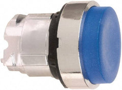 Schneider Electric - 22mm Mount Hole, Extended Straight, Pushbutton Switch Only - Round, Blue Pushbutton, Nonilluminated, Momentary (MO) - Industrial Tool & Supply