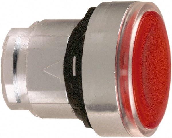 Schneider Electric - 22mm Mount Hole, Flush, Pushbutton Switch Only - Round, Red Pushbutton, Illuminated, Maintained (MA) - Industrial Tool & Supply