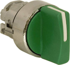 Schneider Electric - 22mm Mount Hole, 3 Position, Handle Operated, Selector Switch Only - Green, Momentary (MO), Nonilluminated, Shock, Vibration and Water Resistant - Industrial Tool & Supply