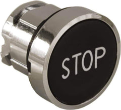 Schneider Electric - 22mm Mount Hole, Flush, Pushbutton Switch Only - Round, Black Pushbutton, Nonilluminated, Momentary (MO) - Industrial Tool & Supply