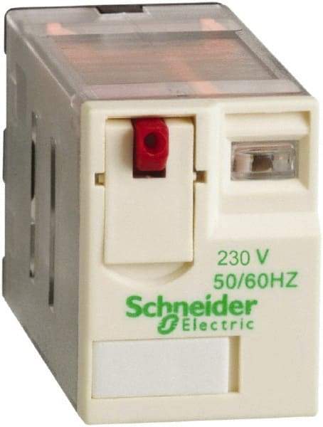Schneider Electric - 3,750 VA Power Rating, Electromechanical Plug-in General Purpose Relay - 15 Amp at 250 VAC & 28 VDC, 2CO, 230 VAC - Industrial Tool & Supply