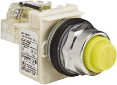 Schneider Electric - 120 VAC Yellow Lens LED Indicating Light - Screw Clamp Connector - Industrial Tool & Supply