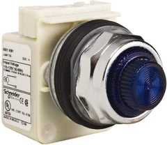 Schneider Electric - 120 VAC Blue Lens Indicating Light - Screw Clamp Connector - Industrial Tool & Supply