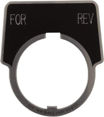 Schneider Electric - Aluminum Legend Plate - Forward-Reverse - Black Background, 30mm Hole Diameter, 1-3/4 Inch Wide - Industrial Tool & Supply