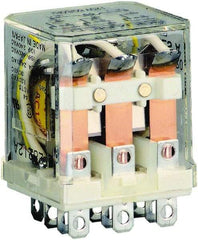 Square D - 1/2 hp at 120 Volt & 3/4 hp at 240 Volt, Electromechanical Plug-in General Purpose Relay - 10 Amp at 250 VAC, 3PDT, 120 VAC at 50/60 Hz - Industrial Tool & Supply