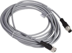 Telemecanique Sensors - 3 Amp, M12 4 Pin Female Straight (End 2), M12 4 Pin Male Straight (End 1) Jumper Cable Sensor and Receptacle - 250 VAC, 300 VDC, 5m Cable Length, IP65 Ingress Rating - Industrial Tool & Supply