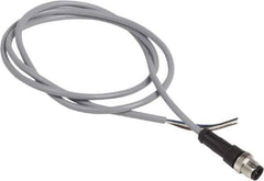 Telemecanique Sensors - 3 Amp, M12 4 Pin Male Straight Cordset Sensor and Receptacle - 250 VAC, 300 VDC, 1m Cable Length, IP67 Ingress Rating - Industrial Tool & Supply