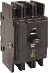Square D - 25 Amp, 240 VAC, 3 Pole, DIN Rail Mounted, Flush Mount, Surface Mount Miniature Circuit Breaker - Thermal Magnetic Trip, 10 kA at 120/240 VAC Breaking Capacity, 14-2 (Aluminum), 14-2 (Copper) AWG, 74mm Deep x 103mm High x 19mm Wide - Industrial Tool & Supply