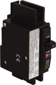 Square D - 20 Amp, 240 VAC, 1 Pole, Panel Mount Miniature Circuit Breaker - 14-2 AWG - Industrial Tool & Supply