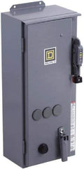 Square D - 3 Pole, 600 VAC, 27 Continuous Amp, 10 hp, Enclosed NEMA Combination Starter - NEMA 12, 30 Amp Short Circuit Protection - Industrial Tool & Supply