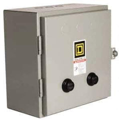 Square D - 110 Coil VAC at 50 Hz, 120 Coil VAC at 60 Hz, 18 Amp, Nonreversible Enclosed Enclosure NEMA Motor Starter - 1 Phase hp: 3 at 200 Volt, 3 at 230 Volt, 5 at 460-575 Volt, 1 Enclosure Rating - Industrial Tool & Supply