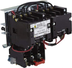 Square D - 220 Coil VAC at 50 Hz, 240 Coil VAC at 60 Hz, 27 Amp, NEMA Size 1, Reversible Open Enclosure NEMA Motor Starter - 1 Phase hp: 2 at 115 VAC, 3 at 230 VAC - Industrial Tool & Supply