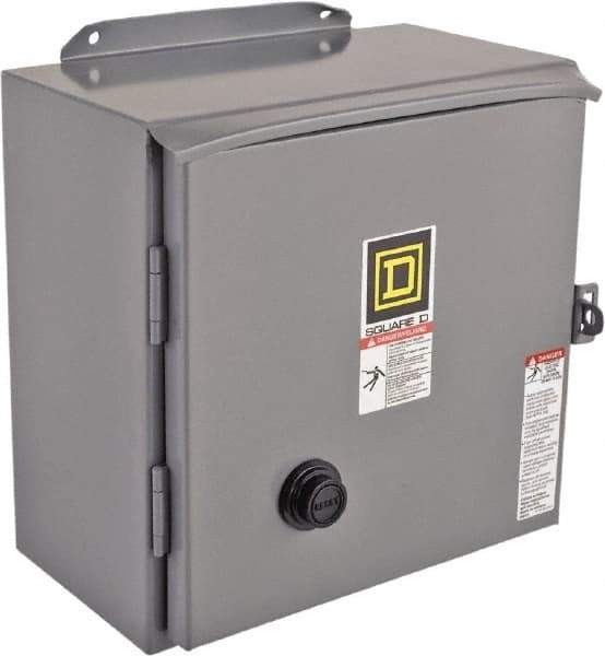 Square D - 440 Coil VAC at 50 Hz, 480 Coil VAC at 60 Hz, 27 Amp, NEMA Size 1, Reversible Enclosed Enclosure NEMA Motor Starter - 3 Phase hp: 10 at 460 VAC, 10 at 575 VAC, 7-1/2 at 200 VAC, 7-1/2 at 230 VAC, 12 Enclosure Rating - Industrial Tool & Supply