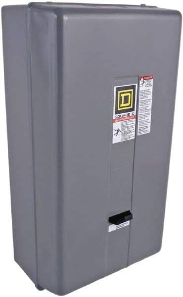 Square D - 220 Coil VAC at 50 Hz, 240 Coil VAC at 60 Hz, 135 Amp, NEMA Size 4, Nonreversible Enclosed Enclosure NEMA Motor Starter - 50 hp at 1 Phase, 1 Enclosure Rating - Industrial Tool & Supply