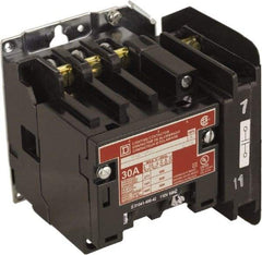 Square D - No Enclosure, 4 Pole, Electrically Held Lighting Contactor - 30 A (Tungsten), 208 VAC at 60 Hz - Industrial Tool & Supply