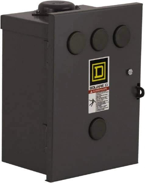 Square D - 3R NEMA Rated, 3 Pole, Electrically Held Lighting Contactor - 100 A (Tungsten), 110 VAC at 50 Hz, 120 VAC at 60 Hz - Industrial Tool & Supply