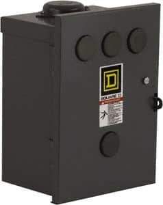 Square D - 3R NEMA Rated, 2 Pole, Electrically Held Lighting Contactor - 30 A (Tungsten), 110 VAC at 50 Hz, 120 VAC at 60 Hz - Industrial Tool & Supply