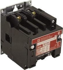 Square D - No Enclosure, 2 Pole, Electrically Held Lighting Contactor - 30 A (Tungsten), 208 VAC at 60 Hz - Industrial Tool & Supply