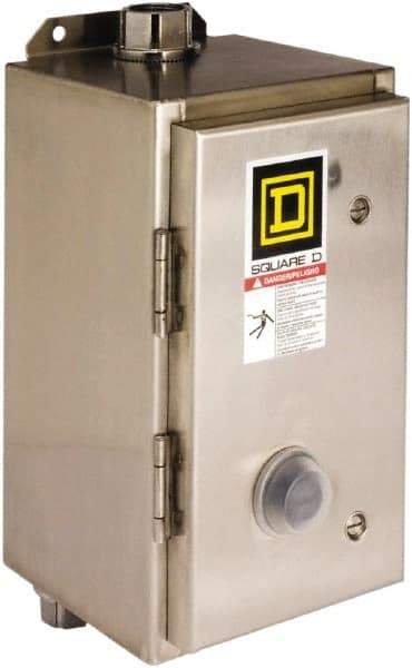 Square D - 440 Coil VAC at 50 Hz, 480 Coil VAC at 60 Hz, 45 Amp, NEMA Size 2, Nonreversible Enclosed Enclosure NEMA Motor Starter - 3 Phase hp: 10 at 200 VAC, 15 at 230 VAC, 25 at 460 VAC, 25 at 575 VAC, 4x Enclosure Rating - Industrial Tool & Supply