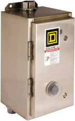 Square D - 220 Coil VAC at 50 Hz, 240 Coil VAC at 60 Hz, 45 Amp, NEMA Size 2, Nonreversible Enclosed Enclosure NEMA Motor Starter - 3 Phase hp: 10 at 200 VAC, 15 at 230 VAC, 25 at 460 VAC, 25 at 575 VAC, 4x Enclosure Rating - Industrial Tool & Supply