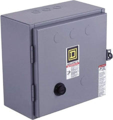 Square D - 110 Coil VAC at 50 Hz, 120 Coil VAC at 60 Hz, 18 Amp, Reversible Enclosed Enclosure NEMA Motor Starter - 3 Phase hp: 3 at 200 VAC, 3 at 230 VAC, 5 at 460 VAC, 5 at 575 VAC, 1 Enclosure Rating - Industrial Tool & Supply