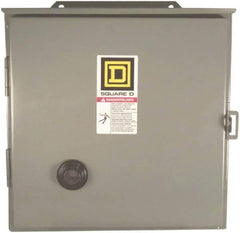 Square D - 110 Coil VAC at 50 Hz, 120 Coil VAC at 60 Hz, 18 Amp, Reversible Enclosed Enclosure NEMA Motor Starter - 3 Phase hp: 3 at 200 VAC, 3 at 230 VAC, 5 at 460 VAC, 5 at 575 VAC, 12 Enclosure Rating - Industrial Tool & Supply