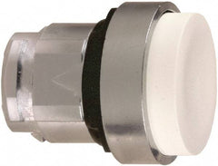 Schneider Electric - 22mm Mount Hole, Extended Straight, Pushbutton Switch Only - Round, White Pushbutton, Nonilluminated, Momentary (MO) - Industrial Tool & Supply